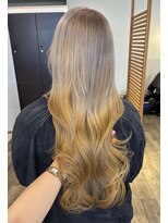 桃の木 ヘアー(桃の木 hair)&nbsp;ホワイトミルクティーイエローグラデーション（ブリーチカラー）