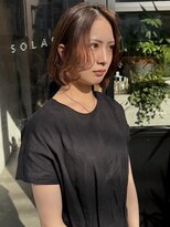 ソラス(SOLAS)&nbsp;ショートヘア/ボブ/顔まわりレイヤーボブ/オレンジブラウン