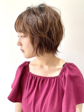 フォーク FOLK 【FOLK】小顔 外ハネ 波巻き 横髪 マロンベージュ アッシュ♪