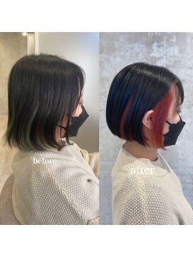 フランヘア 箱崎店(Flan hair) インナーカラー＆ミニボブ