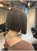 髪質改善ストレートボブ_暗めカラーグランマッシュ