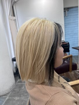 セシルヘアー なんば店(Cecil hair) デザインカラー/抜きっぱブロンド/ボブ/岩川
