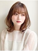 ニュアンスパーマレイヤーカットウェーブミディアムレイヤーボブ