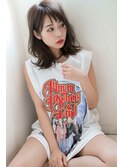 ☆くびレイヤーエモージュデザインカラーシルキーベージュミディ