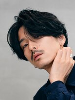ニュアンスパーマセンターパートフェザーパーマメンズ原宿カルマ