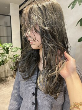 オンドバイサク(ondo by Saku) ブリーチ無しカラー/オリーブカラー/ダブルカラー/20代