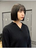 ショートボブ/ストレート/ナチュラルグレージュ