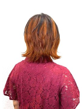 エリン バイ リル ヘアー 本陣(eLin by LiL hair) ハイレイヤー×ブラックアンブレラ×アンティークベージュ