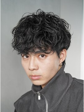 レタッチ バイ フィフス 銀座(RETOUCH by fifth) 銀座シャドウパーマセンターパート波巻きスパイラルパーマメンズ