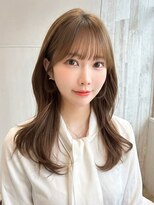 アフロート ディル(AFLOAT D'L) 大人可愛い小顔ぱっつん前髪顔まわりサイドバングレイヤーカット