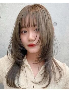 パザパ 嶋店(pa.za.pa) ミルクティーアッシュ/韓国風ロングレイヤー/20代30代40代