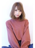 オリーブカラーハイライトカラー小顔セミウェットウェーブ