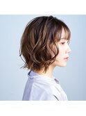 【簡単こなれヘア】ボブパーマ×ショコラベージュ