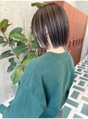 切りっぱなしボブ×ハイライト