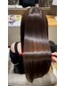 絹髪【髪質整形】超高濃度水素ケアストレート＋カット＋シルクTr ¥19800