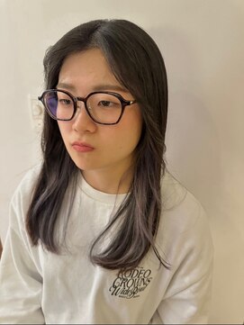 キャンバスアニュー 川崎(canvas anew.) イヤリングカラー　ロングレイヤー／川崎／ハイトーンカラー