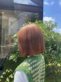 ブランシェ 高蔵寺店(BRANCHE) ぱっつとBob & ブラウン×オレンジ　色落ちも考えた艶カラー