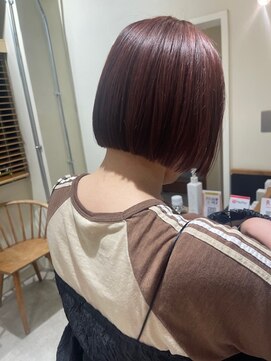 カンナ オーガニック ヘアデザイン(CANNA ORGANIC & HAIR DESIGN) 【ケアブリーチ/ボブ】赤暗髪ミニボブ