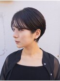 黒髪/ボブウルフ/ネビージュ/小顔/ワンレン/スペインカール
