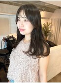 ロングヘア/前髪あり/顔周りレイヤーカット/前髪カット