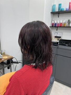 クラン 六甲道(Chlan) ウルフパーマ×ワインレッド