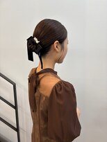 ヘアセットツインタイトシニヨン結婚式ドレスヘア