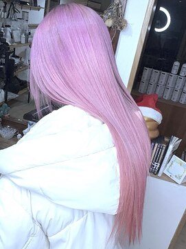 ブレイズヘアー(BLAZEhair) 【ブルー系ピンク】ホワイトピンク×黒染め落とし×ブリーチ２回