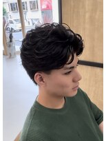 メンズギフト(men's GIFT)&nbsp;フェザーパーマ毛流れセンターパートツーブロック刈り上げ