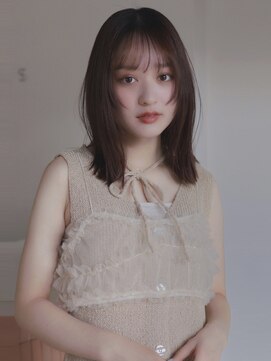 タス(tas) 透明感ナチュラルレイヤーミディ/チョコレートカラー