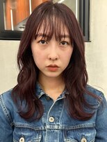 ニコ トウキョウ 渋谷(nico TOKYO)&nbsp;ダブルカラーチェリーレッドラベンダーパープル韓国レイヤーボブ