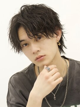 エイド 本店(aid) メンズウルフパーマソフトツイストアップバングショート