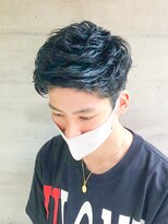 ヘアークリエイ トポライトウィロー 烏丸(Hair Create Polite willow) 重めツーブロックビジカジ刈り上げサイドパート黒髪七三