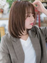 カバーヘア イヴ 戸頭店(COVER HAIR EVE) ★ショコラピンク小顔ワンカールミディアムボブ20代30代40代★8