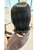 アメイジングヘアー 美沢店(AMAZING HAIR) 切りっぱなしボブ/艶感/外ハネ/アッシュブラック/20代30代40代