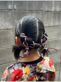 法被/お祭り/ヘアセット/御神輿/着物/和装/イベントヘアアレンジ