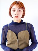 <丸山日向>大人の耳かけショート x オレンジカラー