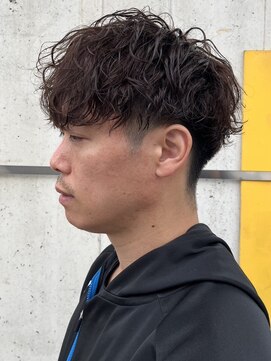 ニアウ 高崎店(Niau) メンズマッシュツイストスパイラルパーマ群馬高崎眉毛ショート