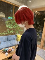 オーガニック アトリエ 大宮(organic+atelier)&nbsp;韓国アイドル風ブリーチオンカラーセンターパートウルフ