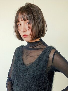 シティ(sity.) ボブ　ブリーチなしカラー　オリーブカラー