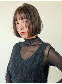 ボブ ブリーチなしカラー オリーブカラー