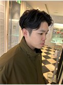 メンズパーマ/センター分け/センターパート