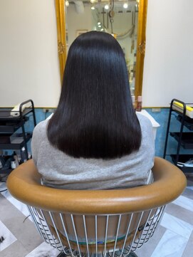 ロンドアベニール 北千住(Lond avenir) ブリーチなしチェリーブラウン髪質改善縮毛矯正酸性ストレート