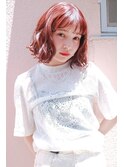 ＊チェリーレッド×ウェーブボブ＊