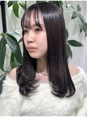 顔周りレイヤーカット韓国風アディクシーカラーグレージュ堺東