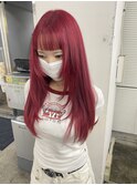 レッドカラーレイヤーカットイルミナカラー北千住Kitasenjyu