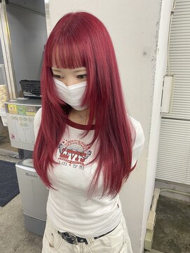 アジールヘア 北千住駅西口店(agir hair) レッドカラーレイヤーカットイルミナカラー北千住Kitasenjyu