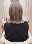 こなれセミディ前髪グレージュくびれヘア似合わせイメチェン40代
