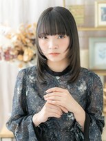 カバーヘア ブリス 志木南口駅前店(COVER HAIR bliss)&nbsp;顔周りレイヤー/ダークアッシュ/重め前髪/ハッシュカット/暗髪g