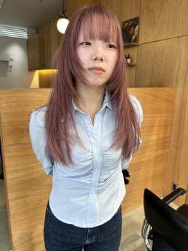 パークホワイト 代官山(PARK White) ハッシュカットレイヤーウルフケアブリーチピンク小顔カット