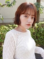 トリコ ショップアンドヘアサロン(tricot shop hair salon)&nbsp;おしゃれニュアンスボブパーマ／オレンジカラー